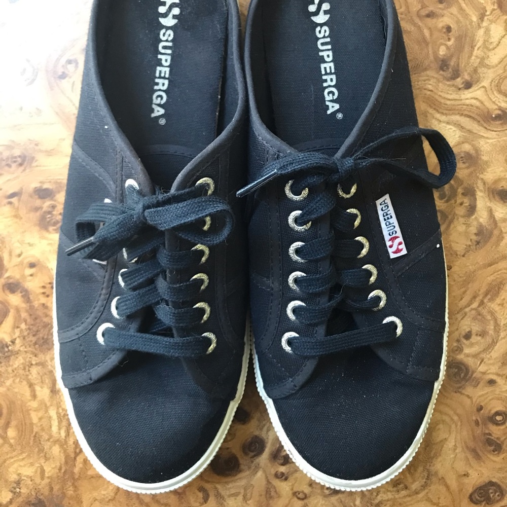 Superga Navy Blue Mules